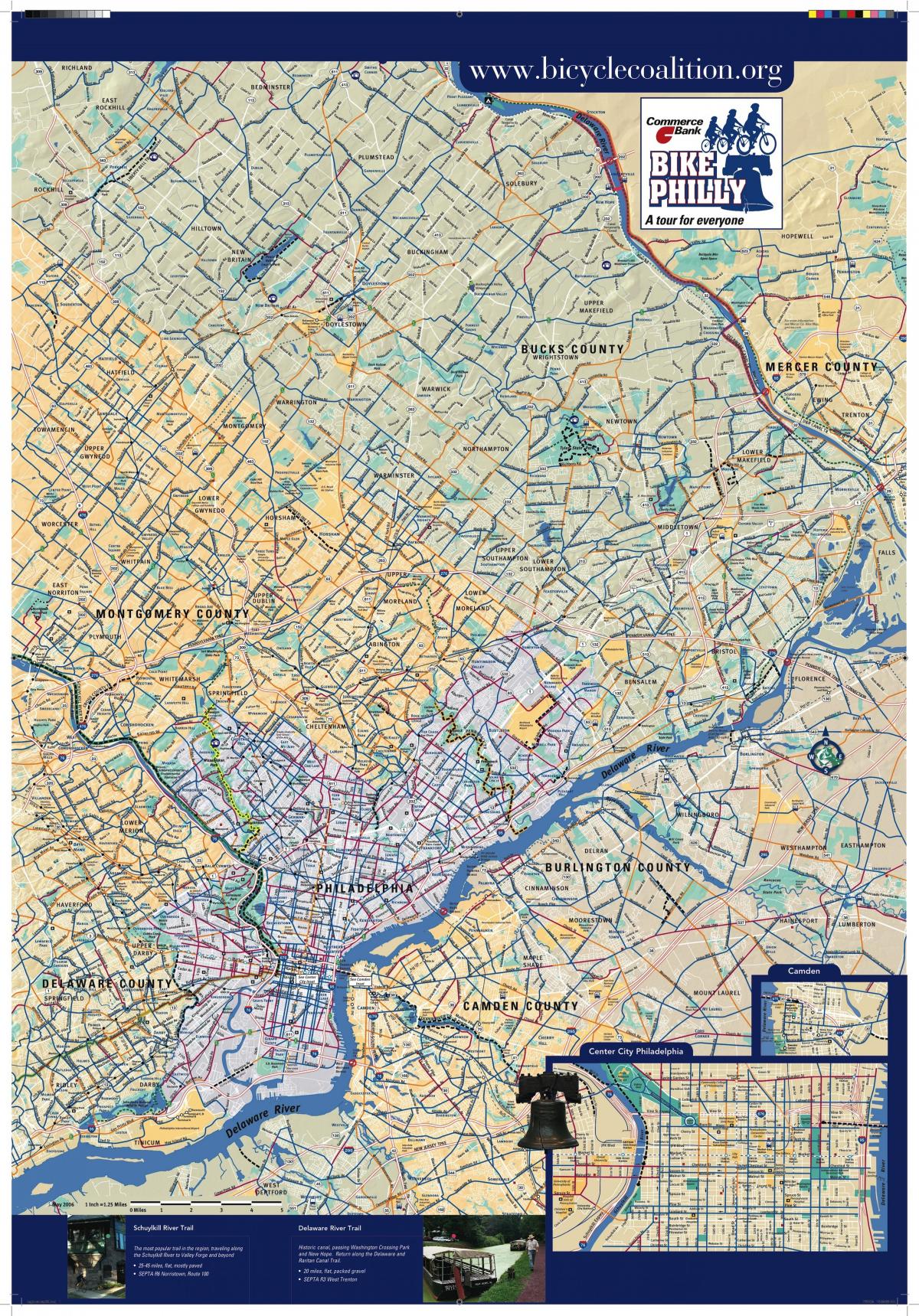 Filadèlfia bicicleta mapa