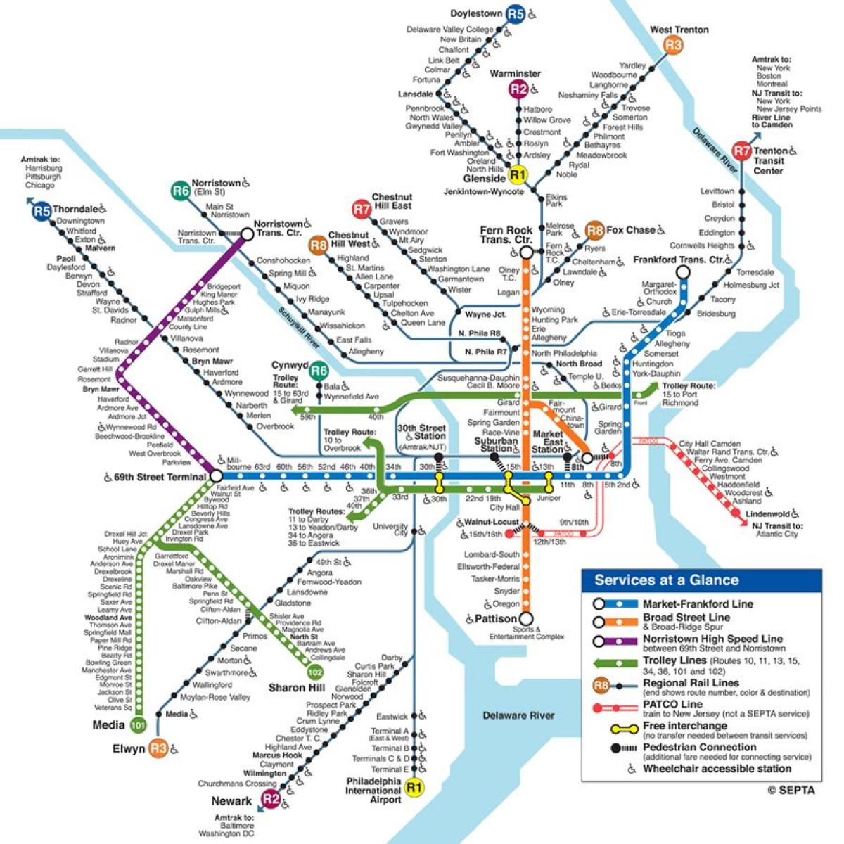 Filadèlfia metro mapa