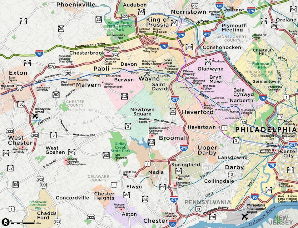 mapa de la línia principal de Filadèlfia