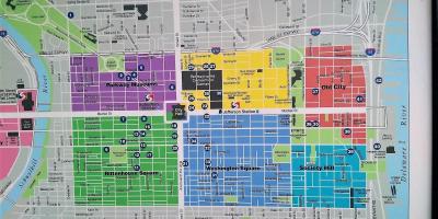 Mapa del centre de la ciutat de Filadèlfia