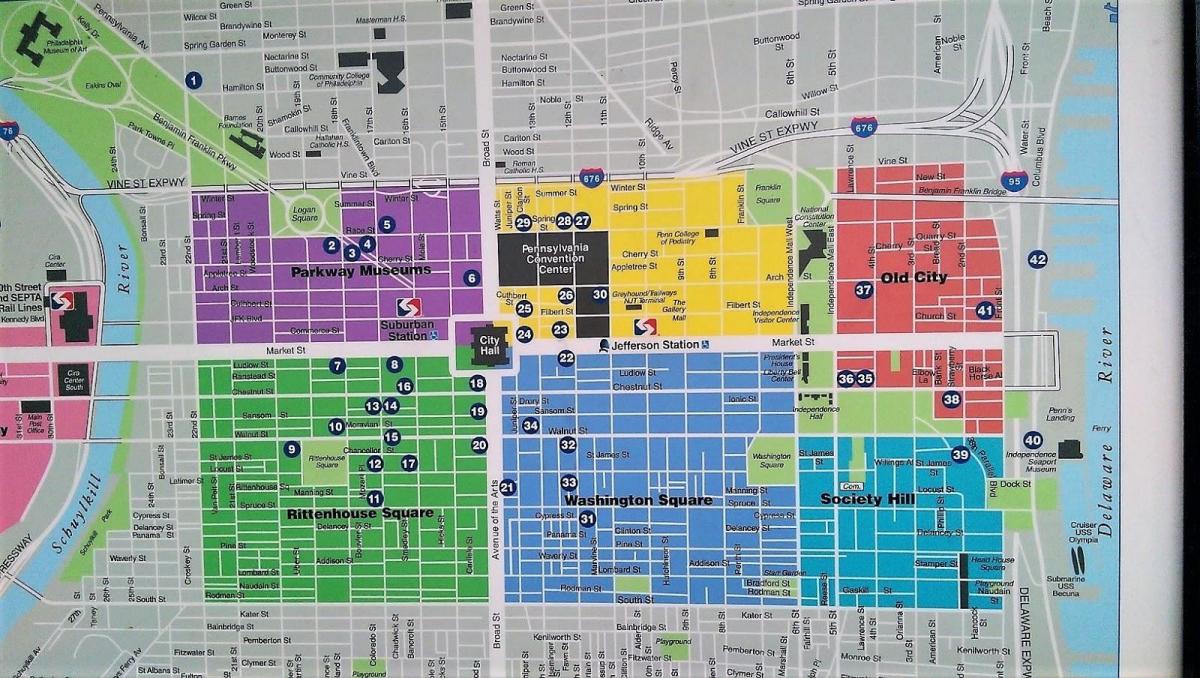 mapa del centre de la ciutat de Filadèlfia