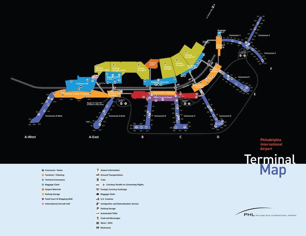 Filadèlfia aeroport economia aparcament mapa