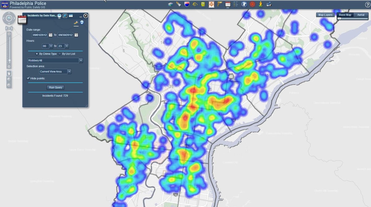 crim mapa de Filadèlfia