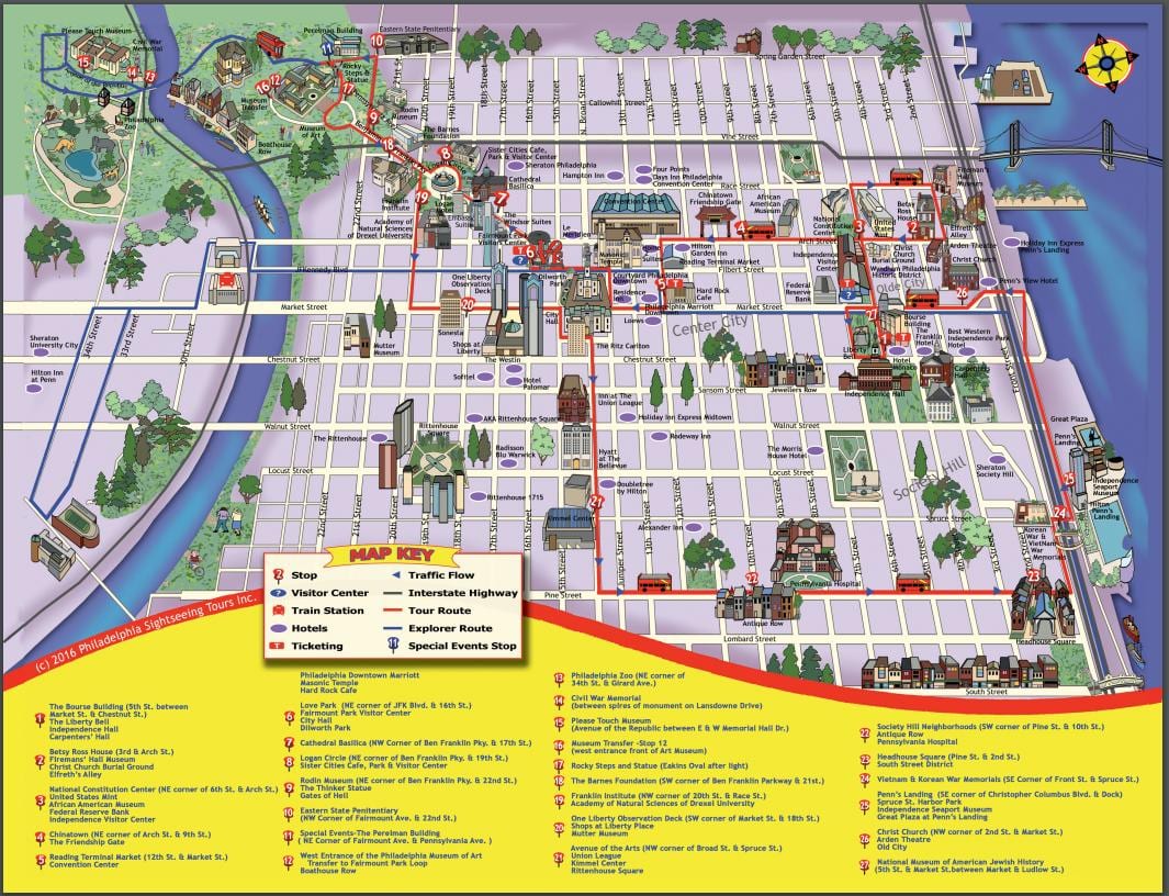 Filadèlfia excursions mapa