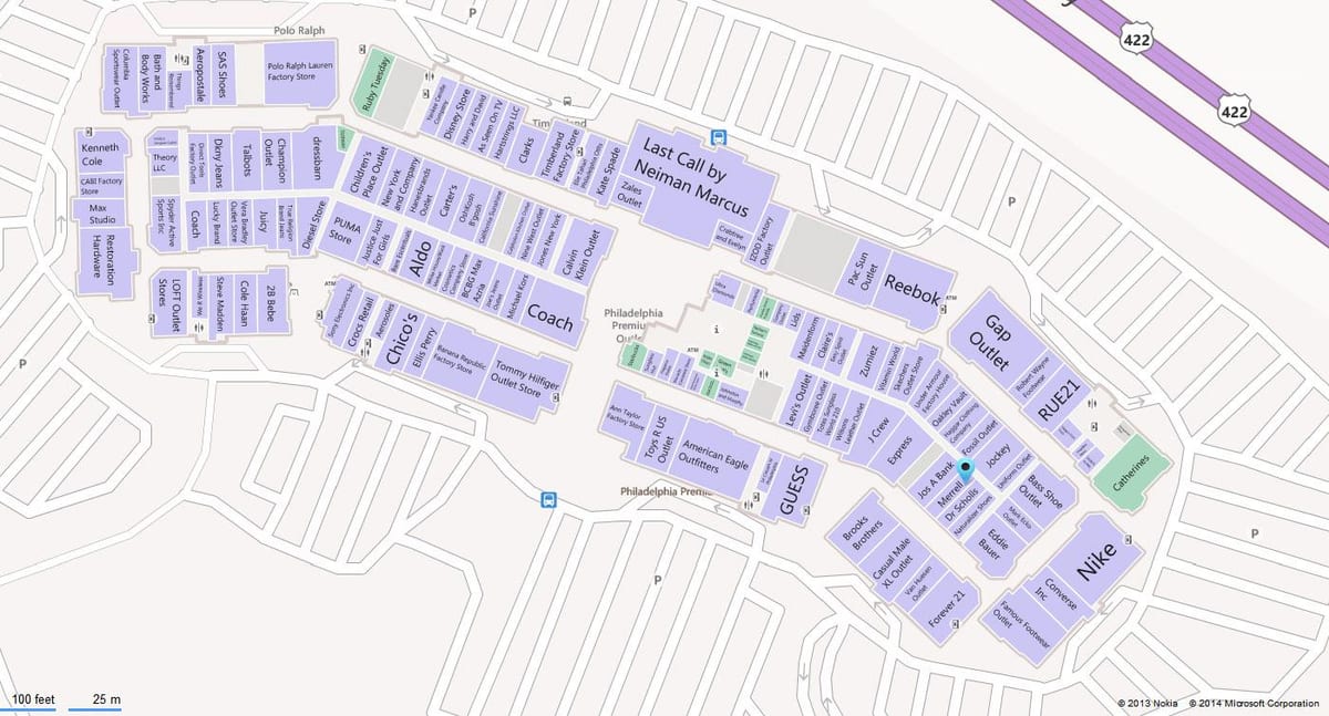 mapa de Filadèlfia de la prima de punts de venda
