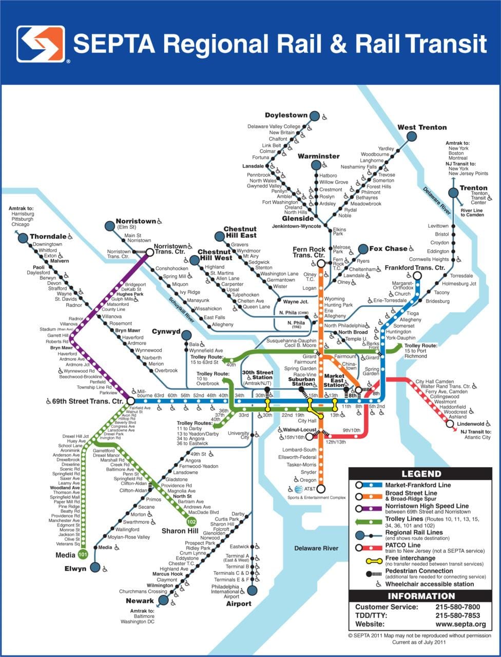 Els septes mapa de Filadèlfia