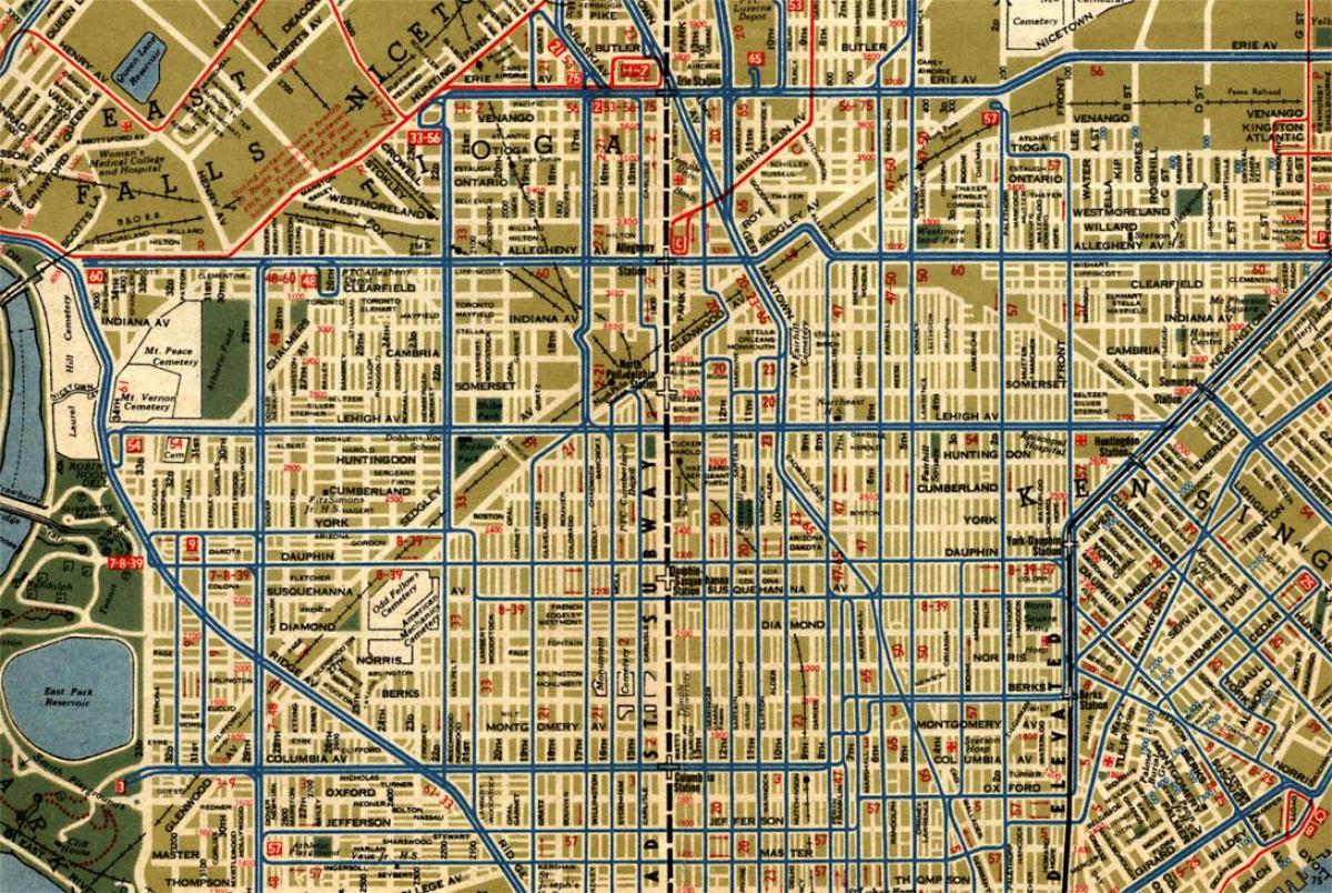 mapa de carrers de Filadèlfia