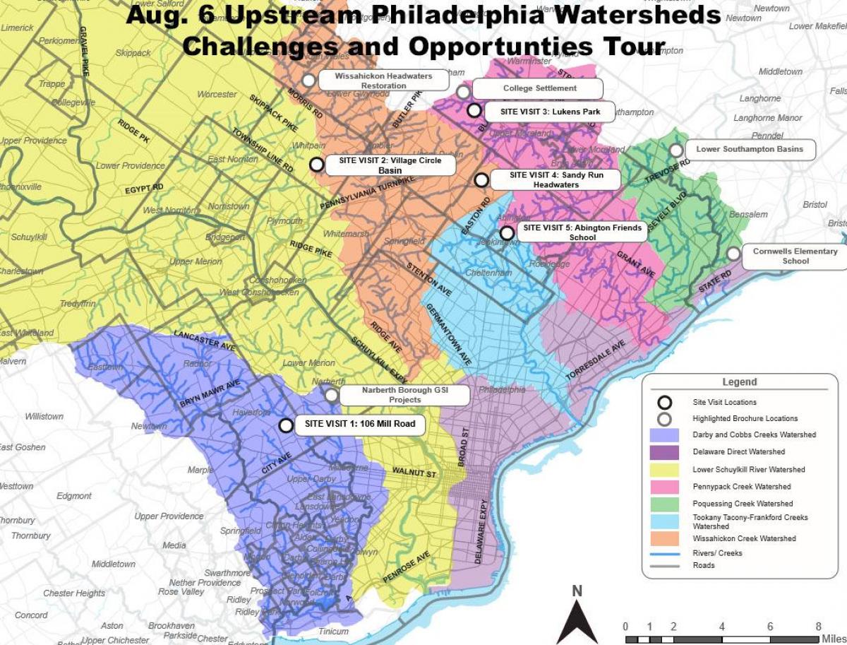 mapa de Filadèlfia suburbis