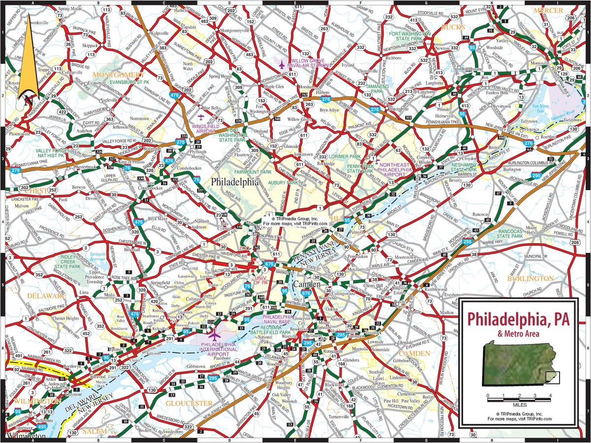 Filadèlfia, Pennsilvània mapa