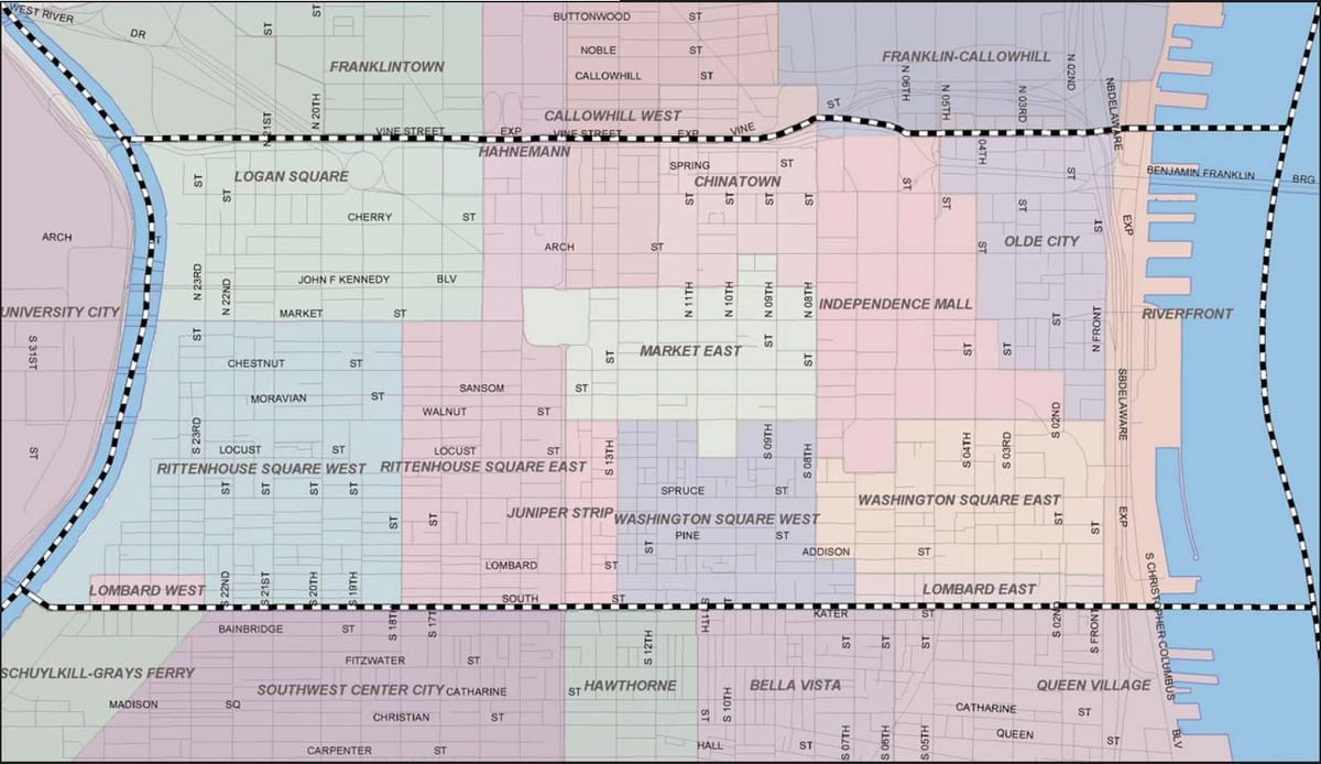 Filadèlfia barri mapa