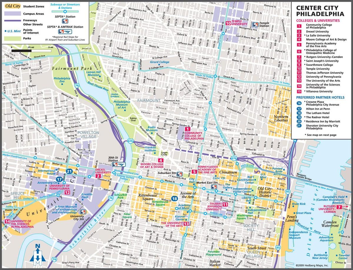 mapa turístic de Filadèlfia