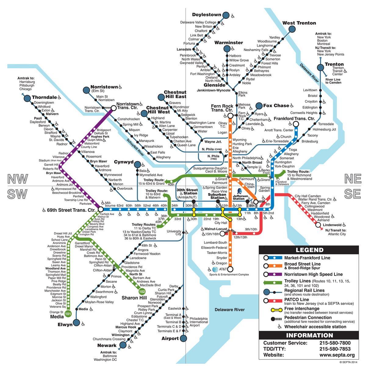 mapa de Phila metro