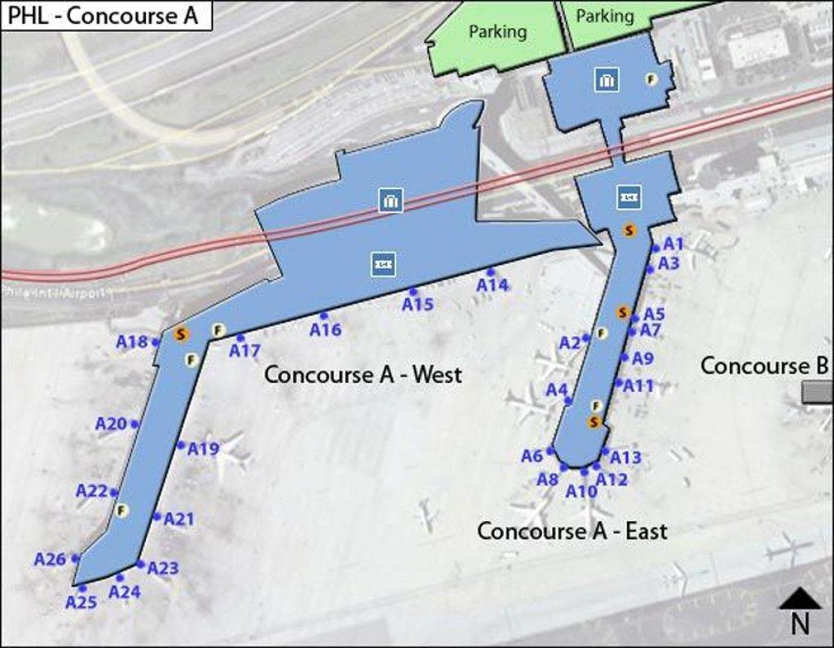 mapa de l'aeroport de phl
