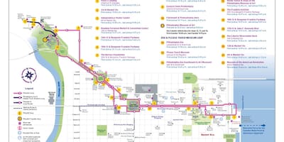 Gran recorregut de l'autobús Filadèlfia mapa