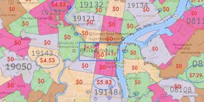 Filadèlfia i els seus voltants mapa