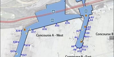 Mapa de l'aeroport de phl